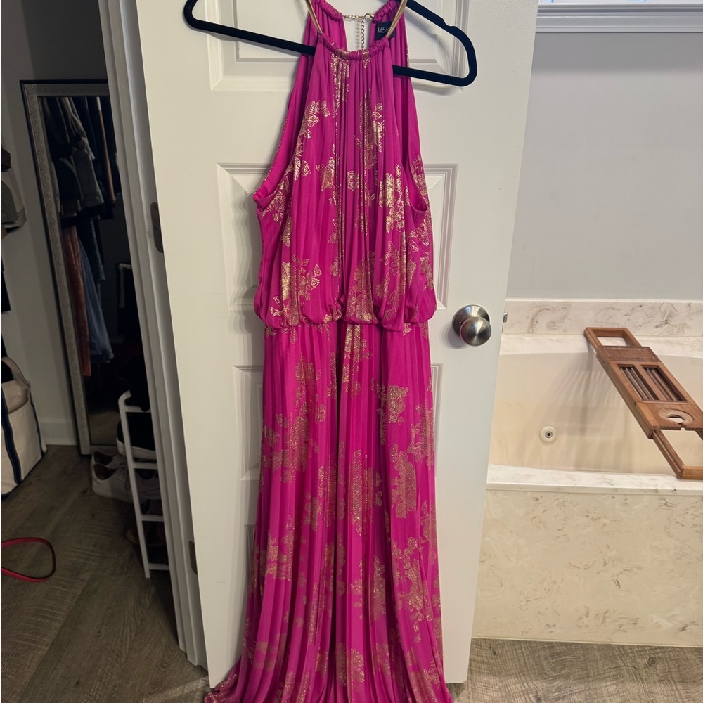 MSK Fuchsia and Gold Chain Detail Dress